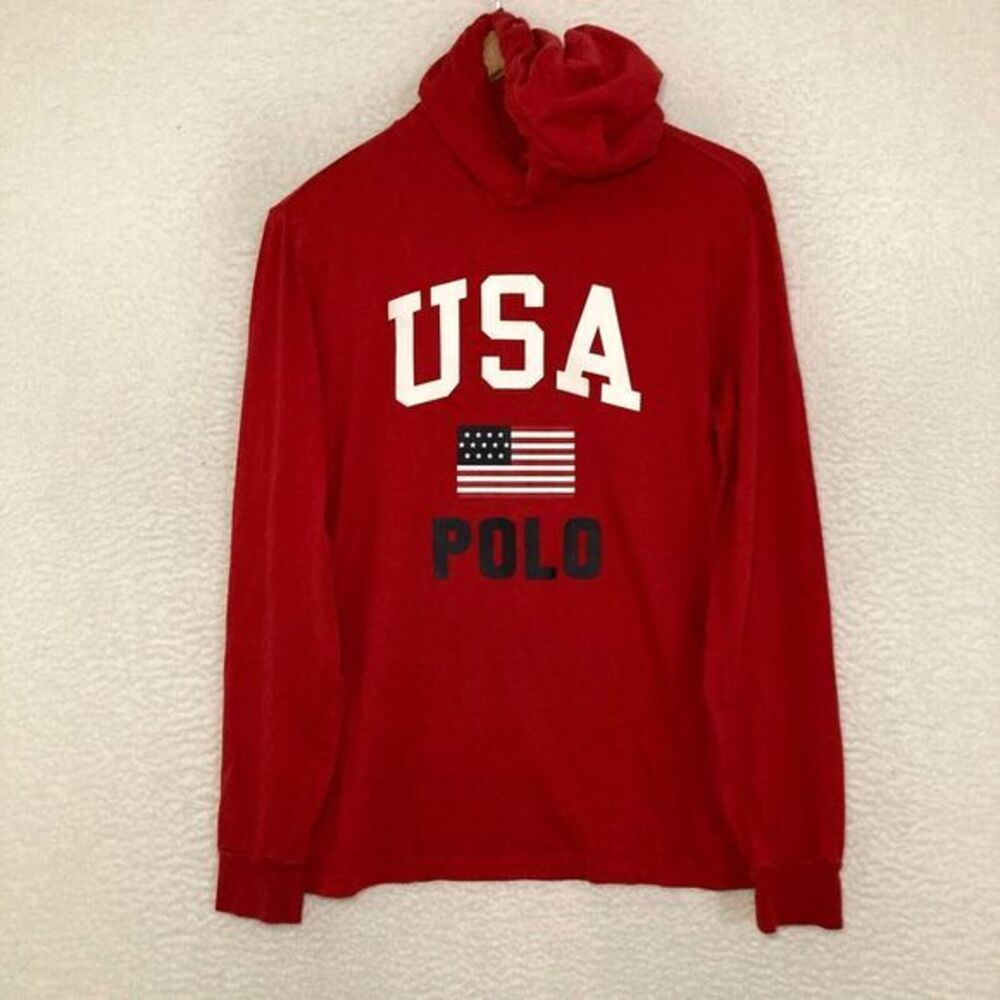 Polo Ralph Lauren Hoodie Shirt Mens Size Small‎ Logo Preppy Pullover Sweater